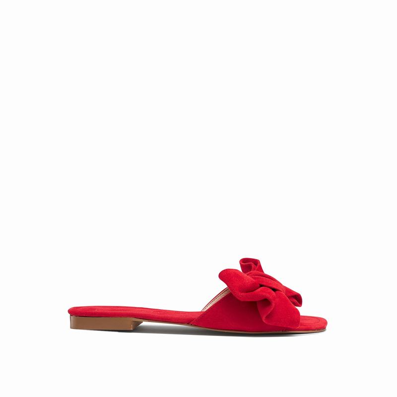 Russell & Bromley Minnie Bow Trim Sandals Womens Red [ELK126GN]